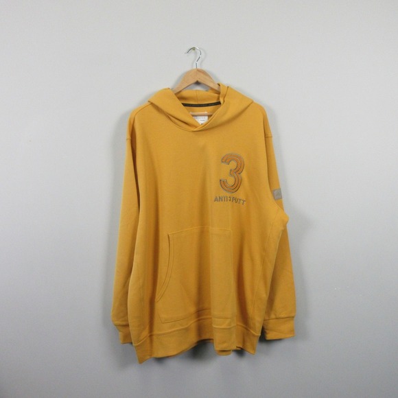 Adidas Adicross Anti 3 Putt Hoodie Sweatshirt Men XL Gold Yellow Athletic 736 - Picture 1 of 14